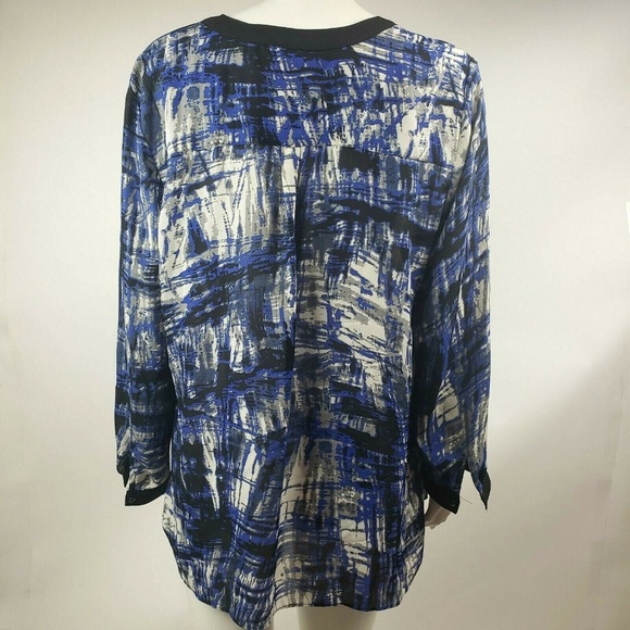 CHRISTOPHER & BANKS Blue Petite XL Top - Picture 3 of 7